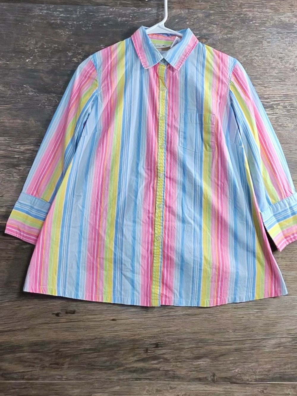 Announcements Pastel Stripe Button-Down Shirt - Pink, Blue & Yellow